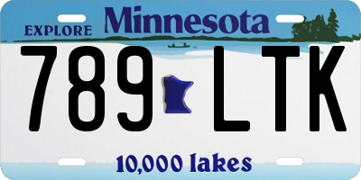 MN license plate 789LTK