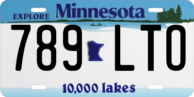 MN license plate 789LTO