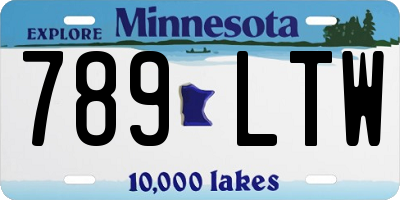 MN license plate 789LTW