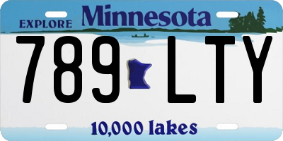 MN license plate 789LTY