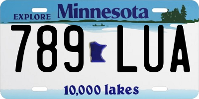 MN license plate 789LUA