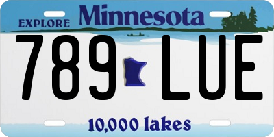MN license plate 789LUE