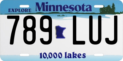 MN license plate 789LUJ
