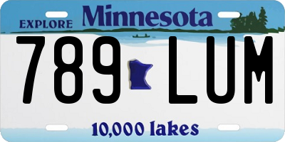 MN license plate 789LUM