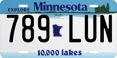 MN license plate 789LUN