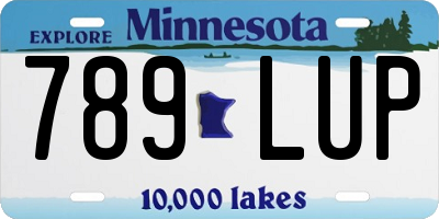 MN license plate 789LUP