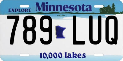 MN license plate 789LUQ