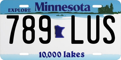 MN license plate 789LUS