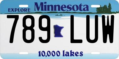 MN license plate 789LUW