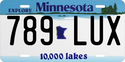MN license plate 789LUX