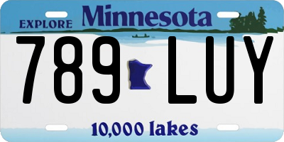 MN license plate 789LUY