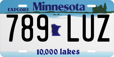 MN license plate 789LUZ