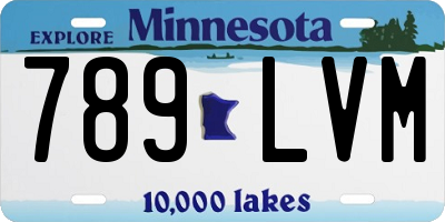 MN license plate 789LVM
