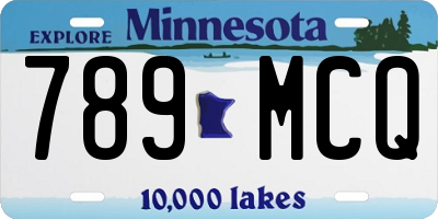 MN license plate 789MCQ