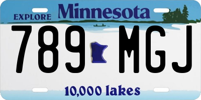MN license plate 789MGJ