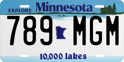 MN license plate 789MGM