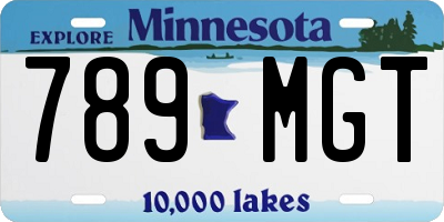 MN license plate 789MGT