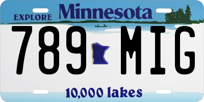 MN license plate 789MIG