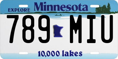 MN license plate 789MIU