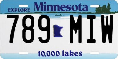 MN license plate 789MIW