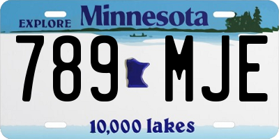 MN license plate 789MJE