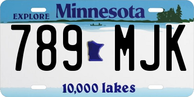 MN license plate 789MJK