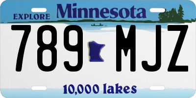 MN license plate 789MJZ