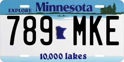 MN license plate 789MKE