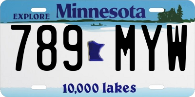 MN license plate 789MYW