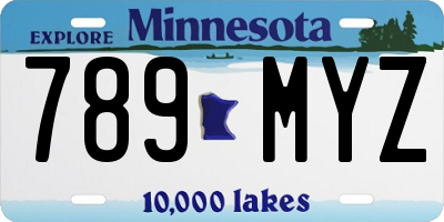 MN license plate 789MYZ