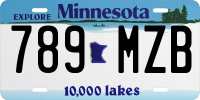 MN license plate 789MZB