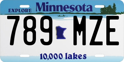 MN license plate 789MZE