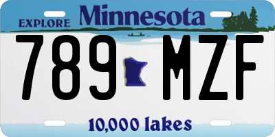 MN license plate 789MZF