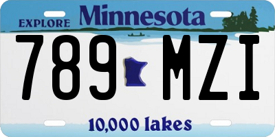 MN license plate 789MZI