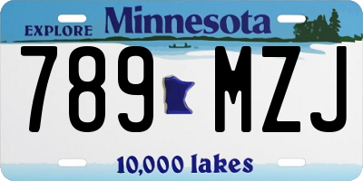 MN license plate 789MZJ