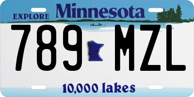 MN license plate 789MZL
