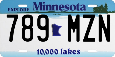 MN license plate 789MZN