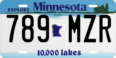 MN license plate 789MZR