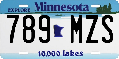 MN license plate 789MZS