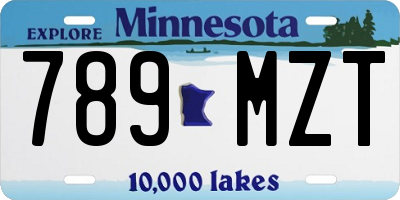 MN license plate 789MZT