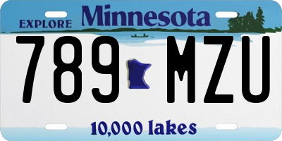 MN license plate 789MZU