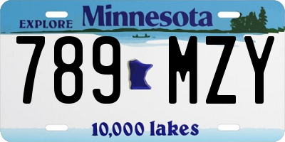 MN license plate 789MZY