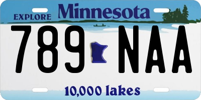 MN license plate 789NAA