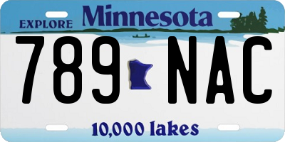 MN license plate 789NAC