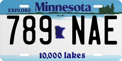 MN license plate 789NAE
