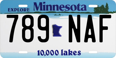 MN license plate 789NAF