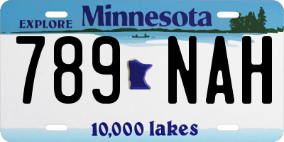 MN license plate 789NAH