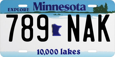 MN license plate 789NAK