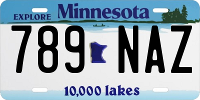 MN license plate 789NAZ