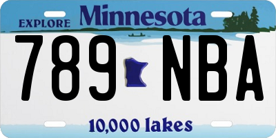 MN license plate 789NBA